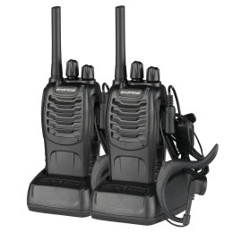 2pcs BF-88A 5W FRS Frequency 16-CH Handheld Walkie Talkies Black