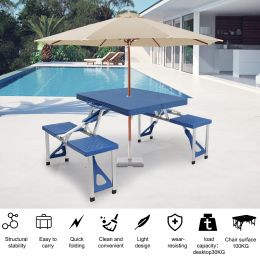 Siamese Folding Tables and Chairs-Plastic PS Thickening