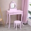 FCH Children's Single Mirror Single Draw Curved Foot Dresser Purple RT