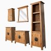 Bathroom Set 5 Pieces Solid Recycled Pinewood