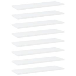 Bookshelf Boards 8 pcs White 23.6"x7.9"x0.6" Chipboard