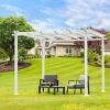 10' x 10' White Iron Pergola Gazebo for Vines Pure Iron Chic Lid Cover Design Sleek Seams Hidden Joints Elegant White Trellis