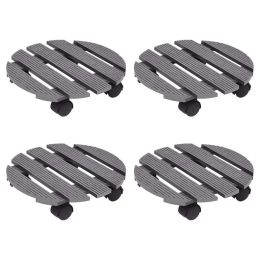 Plant Trolleys 4 pcs Gray Ã˜11.8"x3" WPC