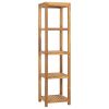 4-Tier Bathroom Storage Rack Solid Wood Teak 16.5"x16.5"x65"