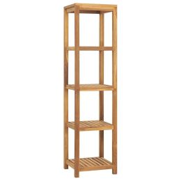 4-Tier Bathroom Storage Rack Solid Wood Teak 16.5"x16.5"x65"