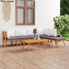 7 Piece Patio Lounge Set with Cushions Solid Acacia Wood