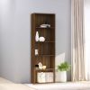 5-Tier Book Cabinet Brown Oak 23.6"x11.8"x74.4" Engineered Wood