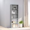 5-Tier Book Cabinet Gray Sonoma 23.6"x11.8"x74.4" Engineered Wood