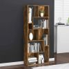 Book Cabinet Smoked Oak 26.4"x9.4"x63.4" Engineered Wood