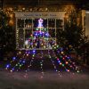 9FT Multi Color 14-Function LED Light Show Cone Christmas Tree;  Outdoor Christmas Decorations LED Christmas Cone Trees/RGBY