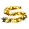 Christmas Garland with LED Lights Green 8.9' PVC