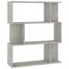 Book Cabinet/Room Divider Concrete Gray 31.5"x9.4"x37.8" Chipboard