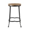 Qamar Counter Height Set (5Pc Pk) in Walnut & Antique Black   YJ
