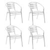 5 Piece Patio Dining Set Aluminum Silver