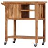 Kitchen Trolley 31.5"x17.7"x35.8" Solid Wood Acacia