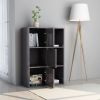 Storage Cabinet High Gloss Gray 23.6"x11.6"x35.4" Chipboard