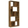 Book Cabinet Smoked Oak 26.4"x9.4"x63.4" Engineered Wood