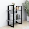 2-Tier Book Cabinet Concrete Gray 23.6"x11.8"x27.6" Engineered Wood