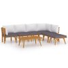 7 Piece Patio Lounge Set with Cushions Solid Acacia Wood