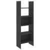 4 Piece Book Cabinet Set Gray Chipboard
