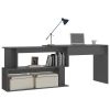 Corner Desk High Gloss Gray 78.7"x19.7"x29.9" Chipboard