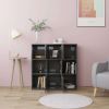 Book Cabinet High Gloss Gray 35.4"x11.8"x35.4" Chipboard