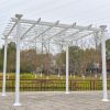 10' x 10' White Iron Pergola Gazebo for Vines Pure Iron Chic Lid Cover Design Sleek Seams Hidden Joints Elegant White Trellis