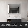 36â€œ*28â€ LED Lighted Bathroom Wall Mounted Mirror with High Lumen+Anti-Fog Separately Control+Dimmer Function--DK