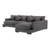 Soft and comfortable Sectional sofa right hand facing dark grey fabric