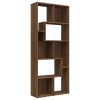 Book Cabinet Brown Oak 26.4"x9.4"x63.4" Engineered Wood