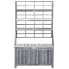 Storage Box with Trellis Gray 39"x21.7"x63" Solid Acacia Wood