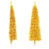 Slim Artificial Half Christmas Tree with Stand Gold 70.9"