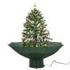 Snowing Christmas Tree with Umbrella Base Green 29.5"