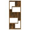Book Cabinet Smoked Oak 26.4"x9.4"x63.4" Engineered Wood