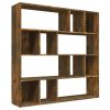 Book Cabinet Smoked Oak 43.3"x9.4"x43.3" Engineered Wood
