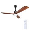 52 Inch Ceiling Fan with Lights and 6 Speed Remote Control, 3 Blades Ceiling Fan Indoor for Bedroom DC Motor