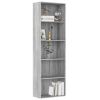 5-Tier Book Cabinet Gray Sonoma 23.6"x11.8"x74.4" Engineered Wood