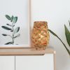 Hyacinth Cylinder Candle Holder w Glass Cup & Metal Frame | Porch Lantern Decorative Indoor Farmhouse Decor