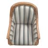 DunaWest Upholstered Accent Armchair with Stripe Print and Nailhead trim, Set of 2, Gray and White