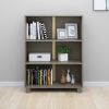 Book Cabinet Light Gray 33.5"x13.8"x13.8" Solid Wood Pine