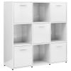 Book Cabinet High Gloss White 35.4"x11.8"x35.4" Chipboard