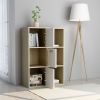 Storage Cabinet White and Sonoma Oak 23.6"x11.6"x35.4" Chipboard