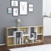 Book Cabinet White and Sonoma Oak 26.4"x9.4"x63.4" Chipboard