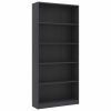5-Tier Book Cabinet Gray 31.5"x9.4"x68.9" Chipboard