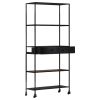 Book Cabinet 35.4"x13.8"x70.9" Rough Mango Wood & Iron