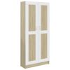 Book Cabinet White and Sonoma Oak 32.5"x12"x73" Chipboard