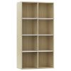 Book Cabinet/Sideboard White and Sonoma Oak 26"x11.8"x51.2"