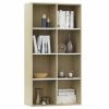 Book Cabinet/Sideboard White and Sonoma Oak 26"x11.8"x51.2"