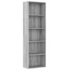 5-Tier Book Cabinet Gray Sonoma 23.6"x11.8"x74.4" Engineered Wood
