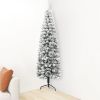 Slim Artificial Half Christmas Tree with Flocked Snow 82.7"